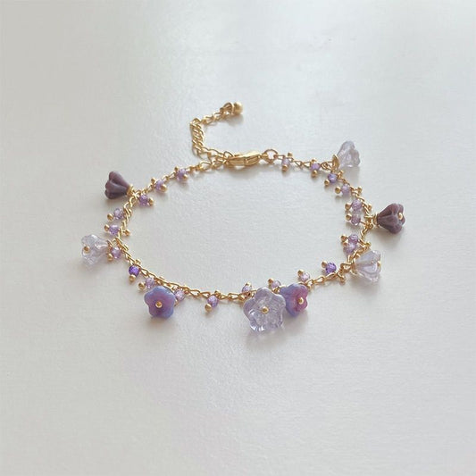 Fashionable Purple Flower Bracelet