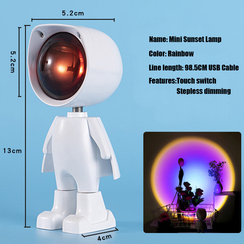 Robot Atmosphere Light Sunset Red Lamp