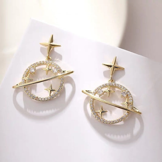 Universe Planet Star Drop Earrings