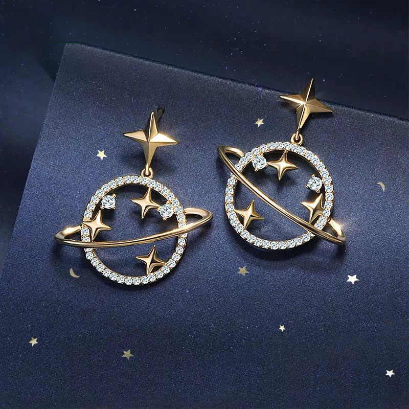 Universe Planet Star Drop Earrings