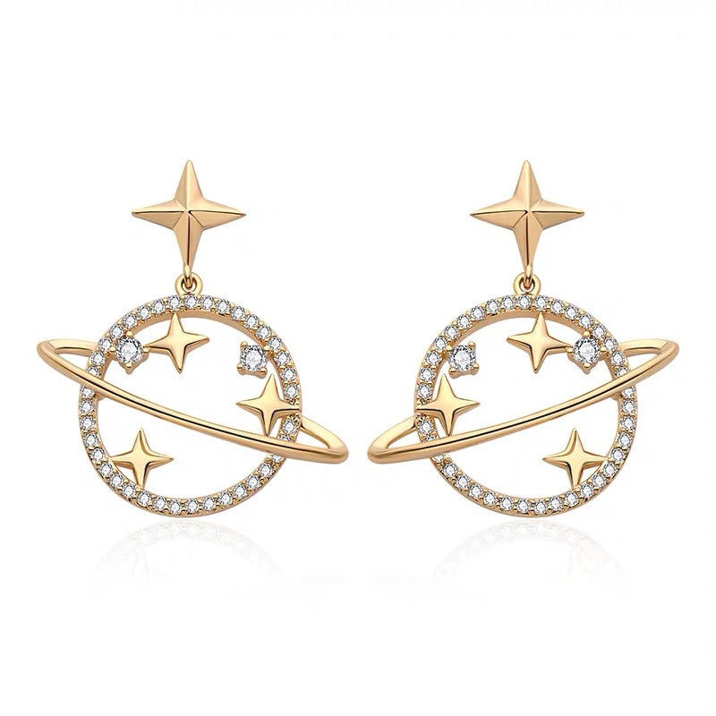 Universe Planet Star Drop Earrings