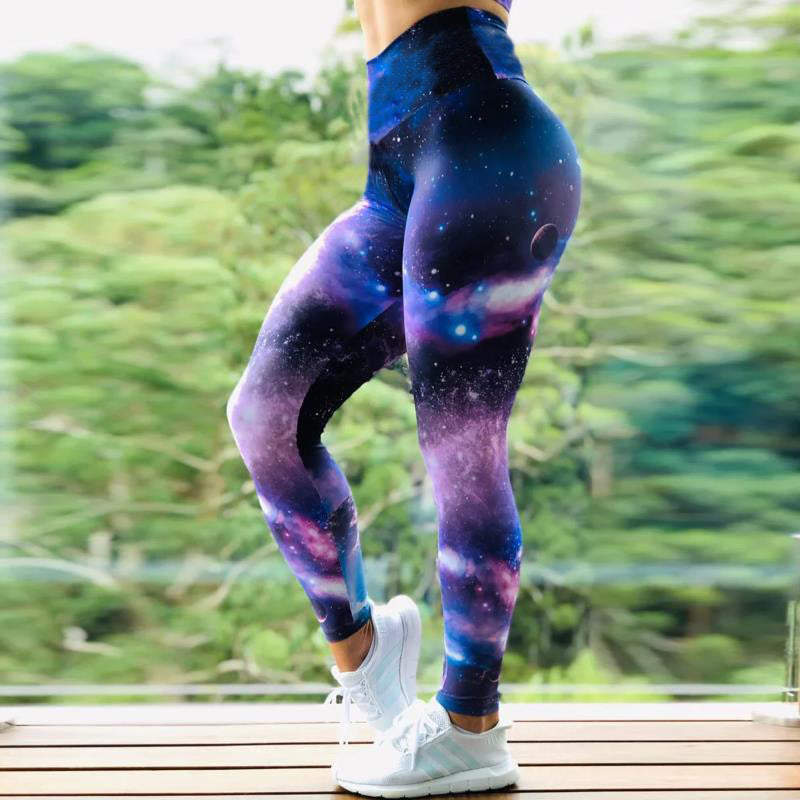 Abstract Ink Pattern Fitness High Elastic Sports Leggings