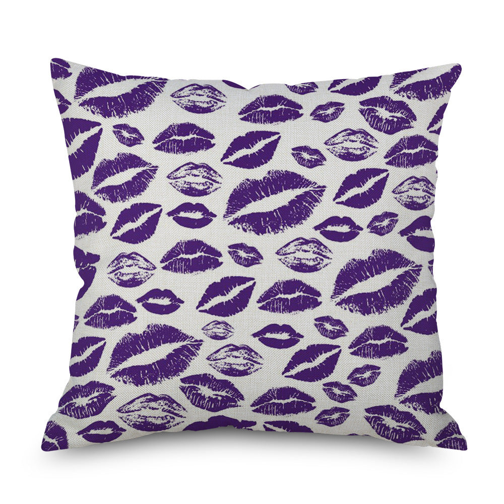 Purple Series Pattern Linen Pillowcase