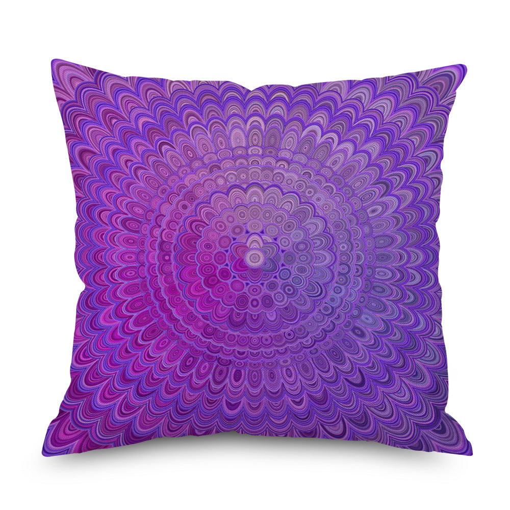 Purple Series Pattern Linen Pillowcase