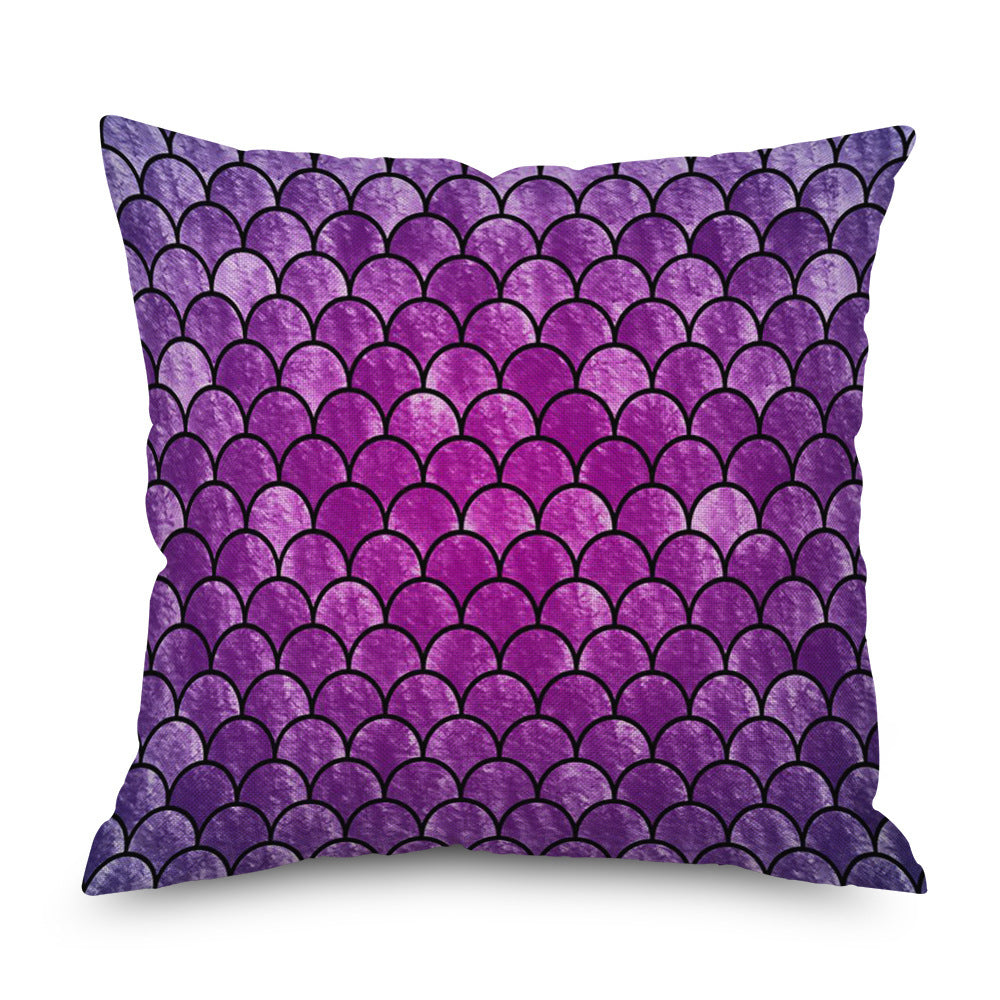 Purple Series Pattern Linen Pillowcase