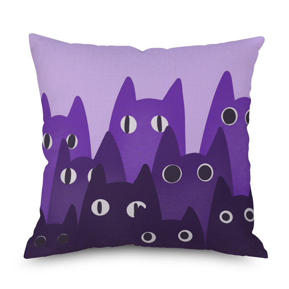 Purple Series Pattern Linen Pillowcase