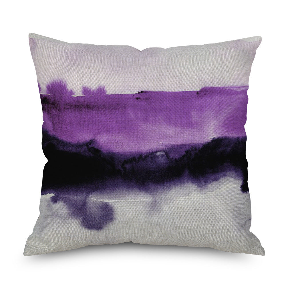 Purple Series Pattern Linen Pillowcase