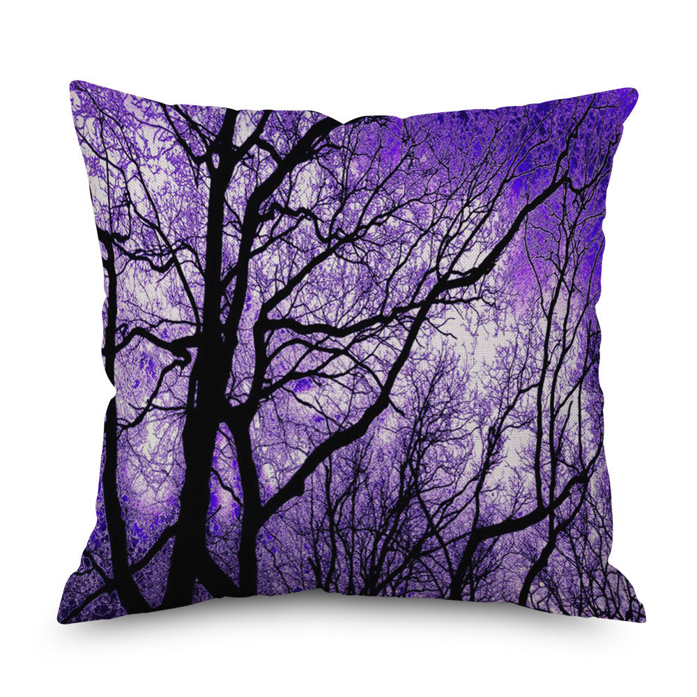 Purple Series Pattern Linen Pillowcase