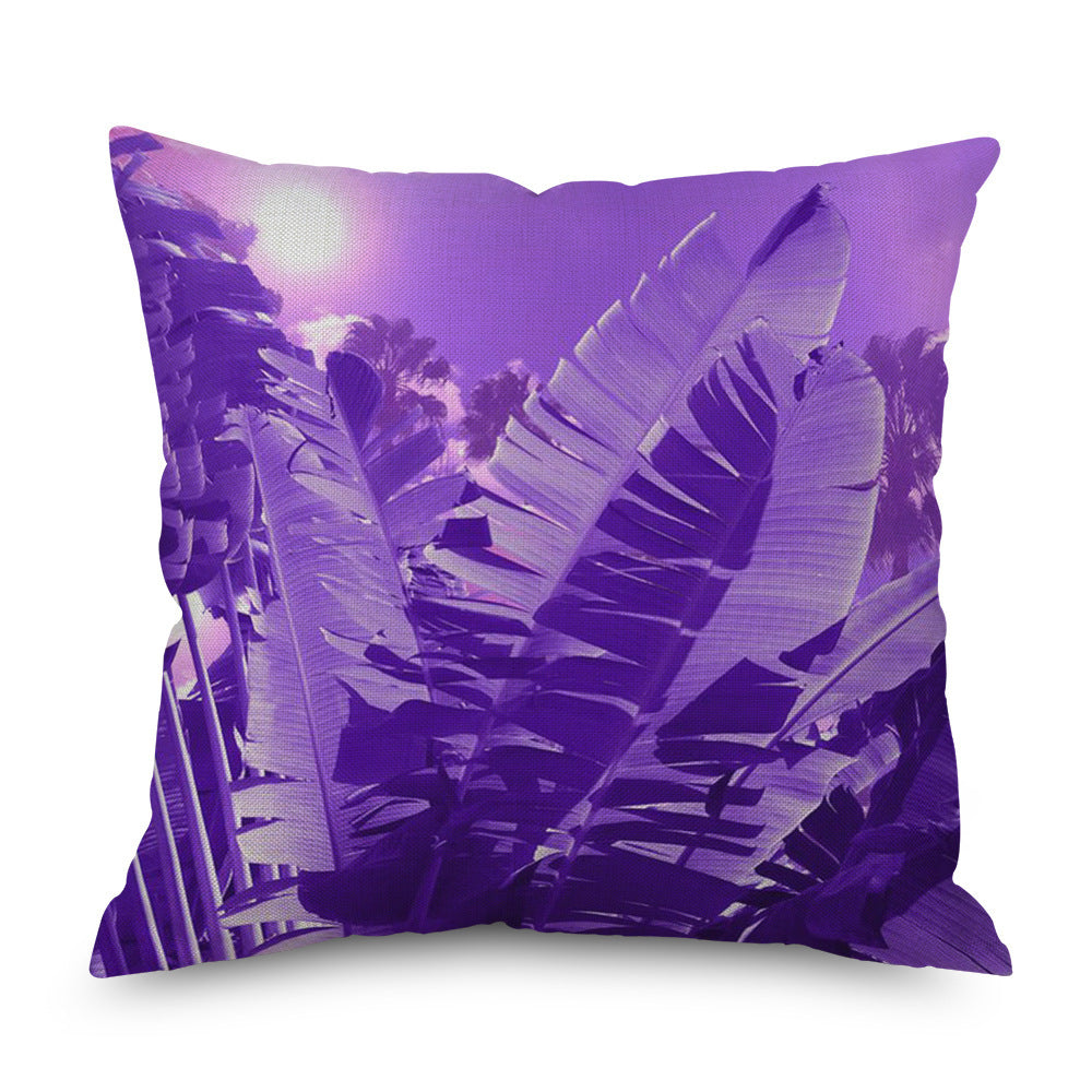 Purple Series Pattern Linen Pillowcase