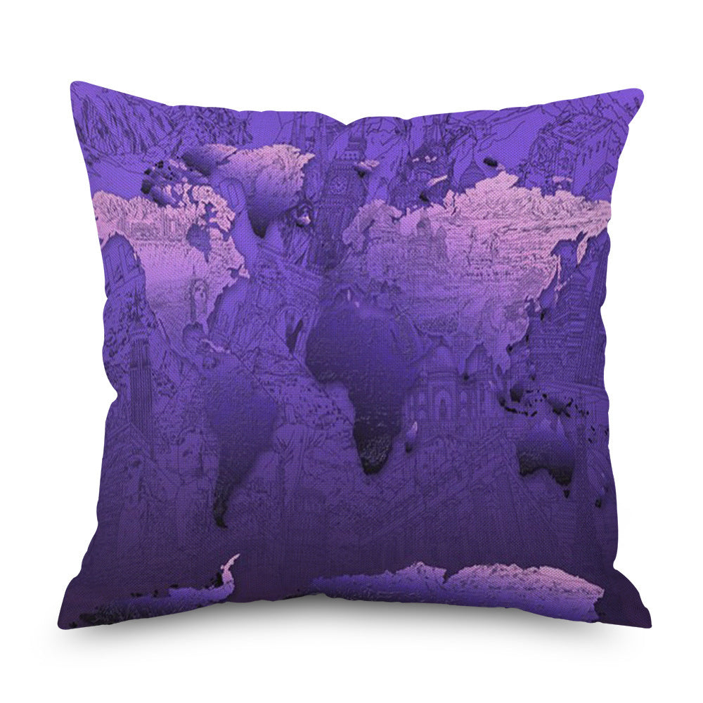 Purple Series Pattern Linen Pillowcase