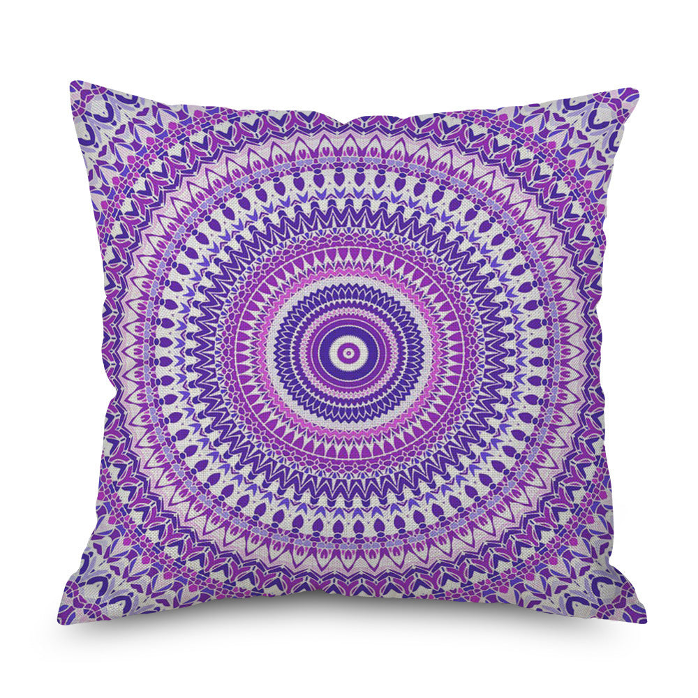 Purple Series Pattern Linen Pillowcase