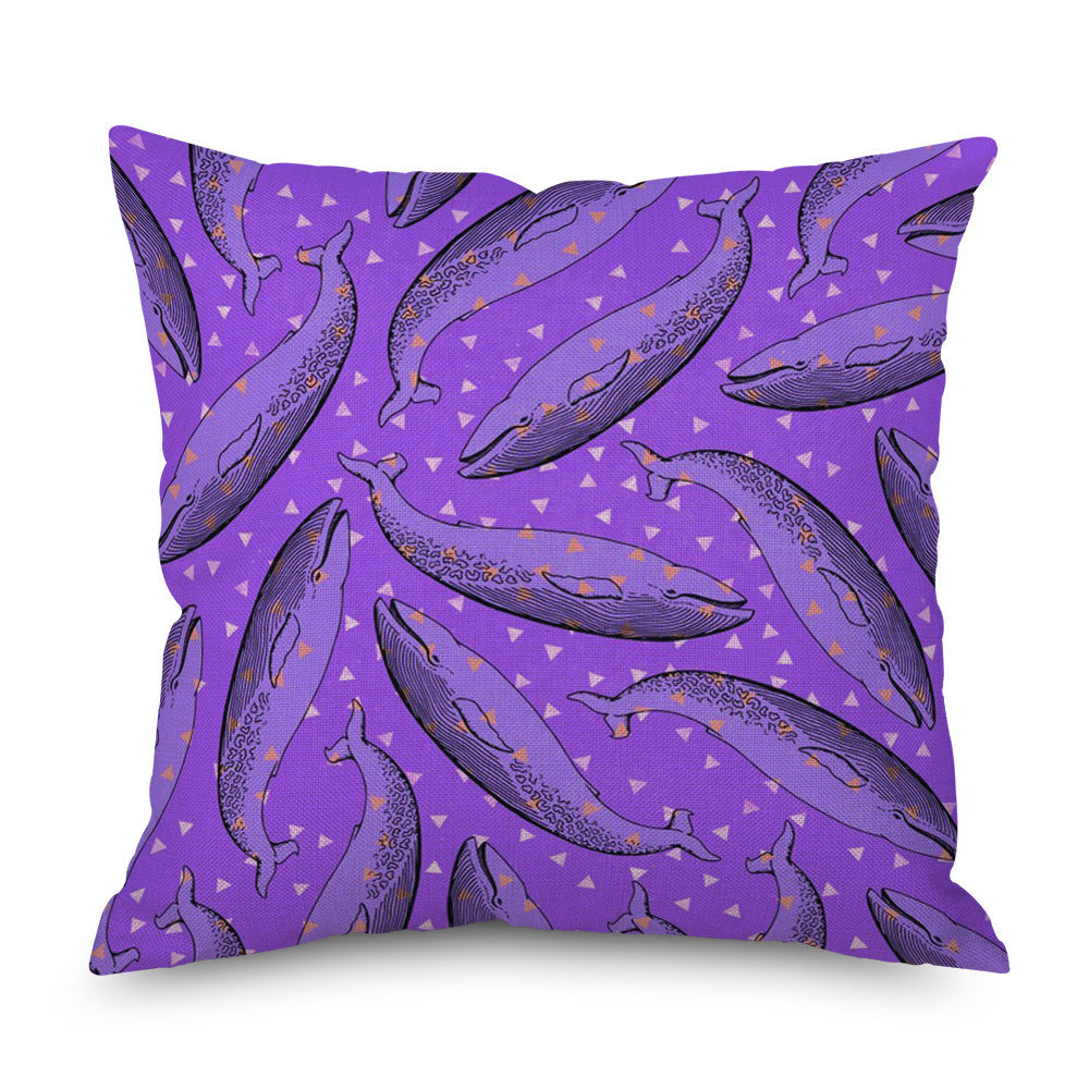 Purple Series Pattern Linen Pillowcase