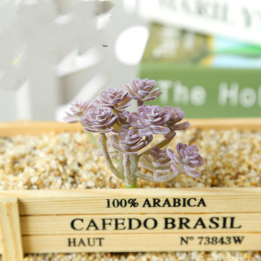 Style Purple Flocking Artificial Succulents Plants