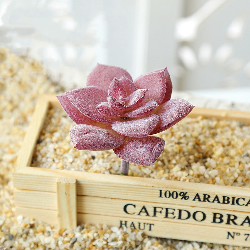 Style Purple Flocking Artificial Succulents Plants