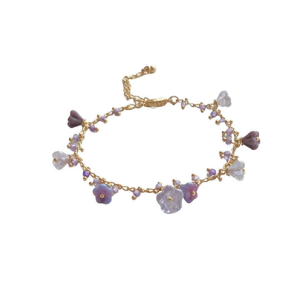 Fashionable Purple Flower Bracelet