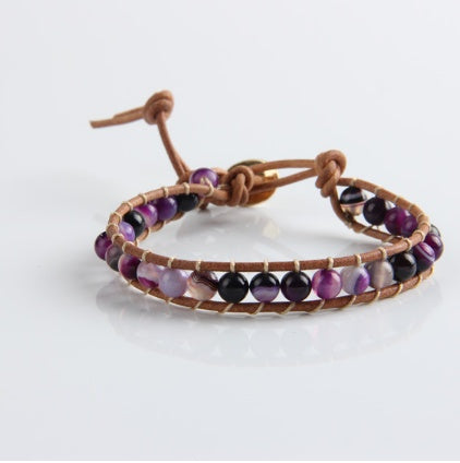 Purple Striped Agate Bracelet