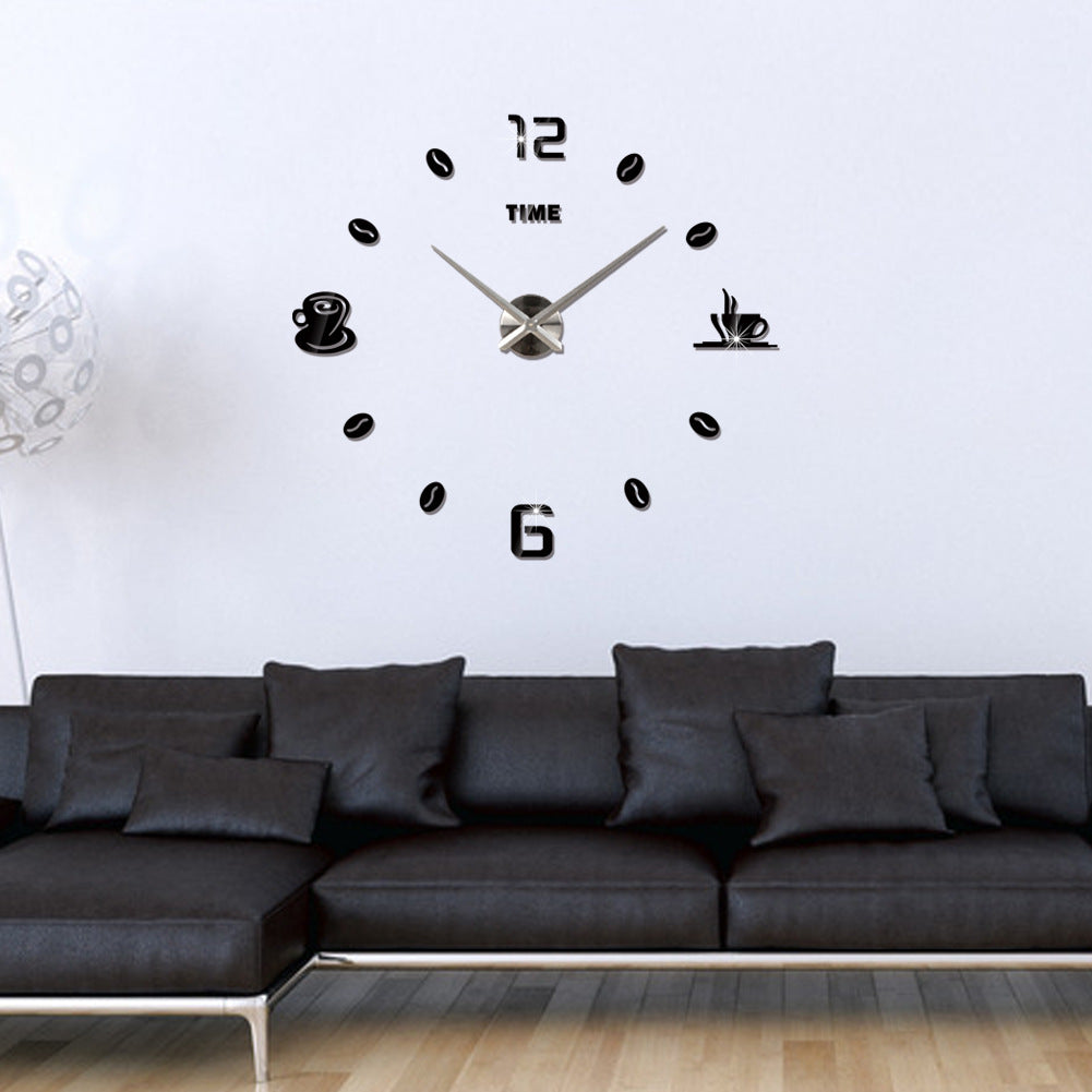 Oversized Mirror Wall Sticker Clock