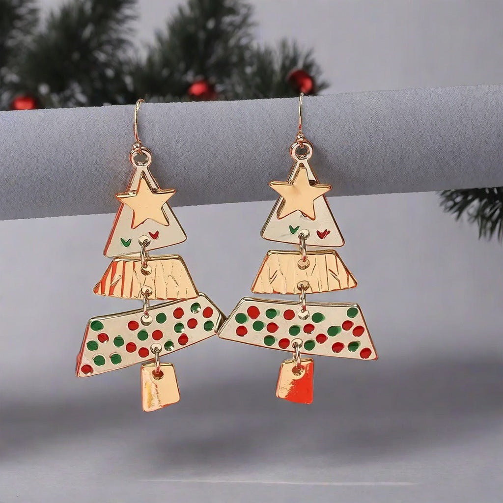 Christmas Tree Necklace And Earrings Jewelry