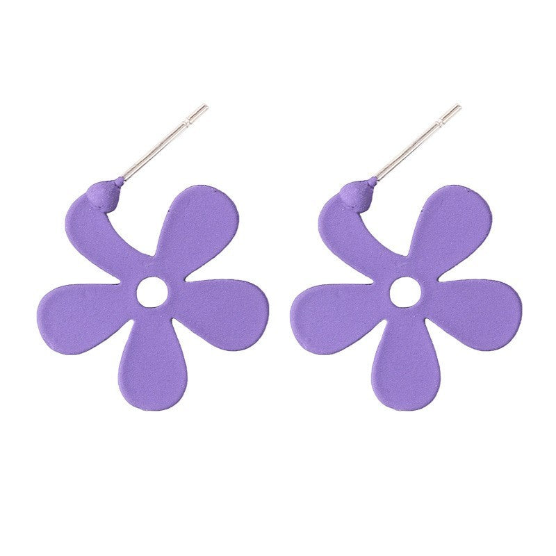 Purple Simple Flower Earrings