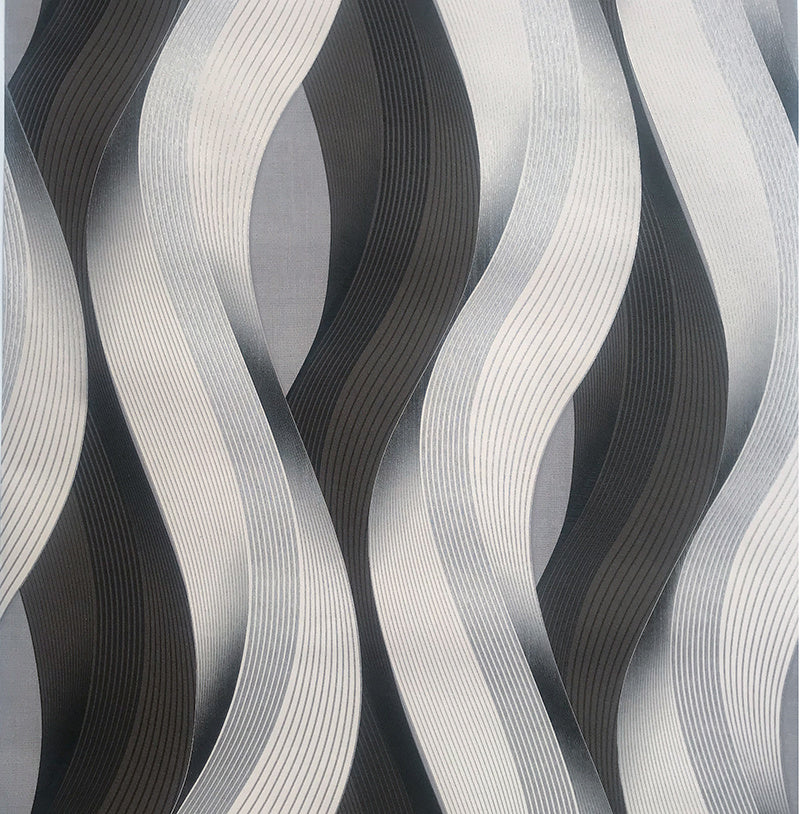 3D Three-dimensional Simple Abstract Wave Pattern PVC Wallpaper