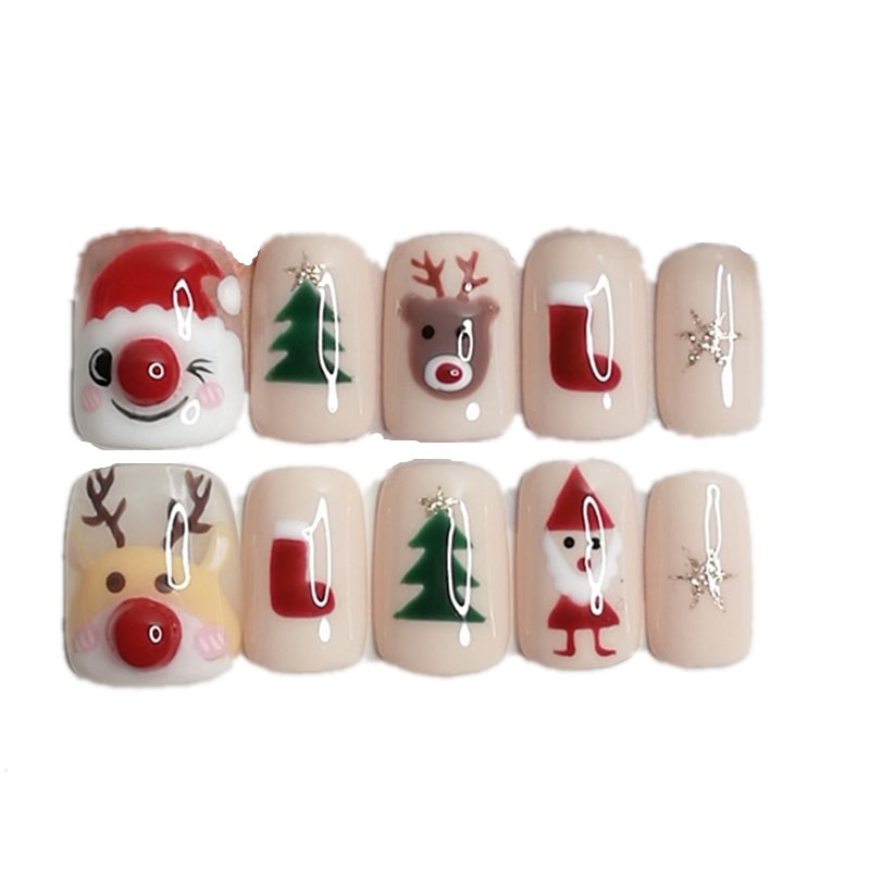 Christmas Nail Fake Pieces Finished Nails Fingernail