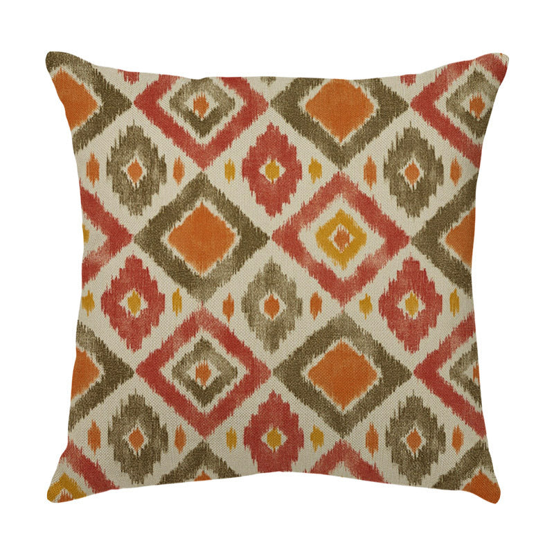 Geometric Pattern Linen Pillowcase