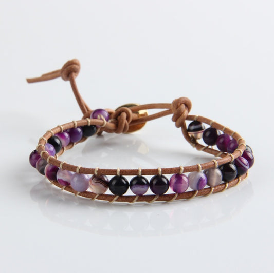 Purple Striped Agate Bracelet