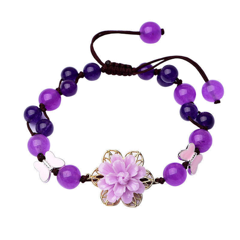 Purple Jade Powder Crystal Bracelet