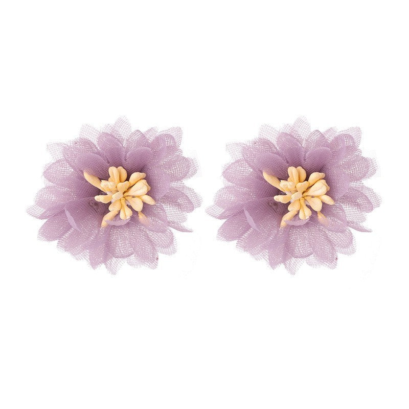 Purple Simple Flower Earrings