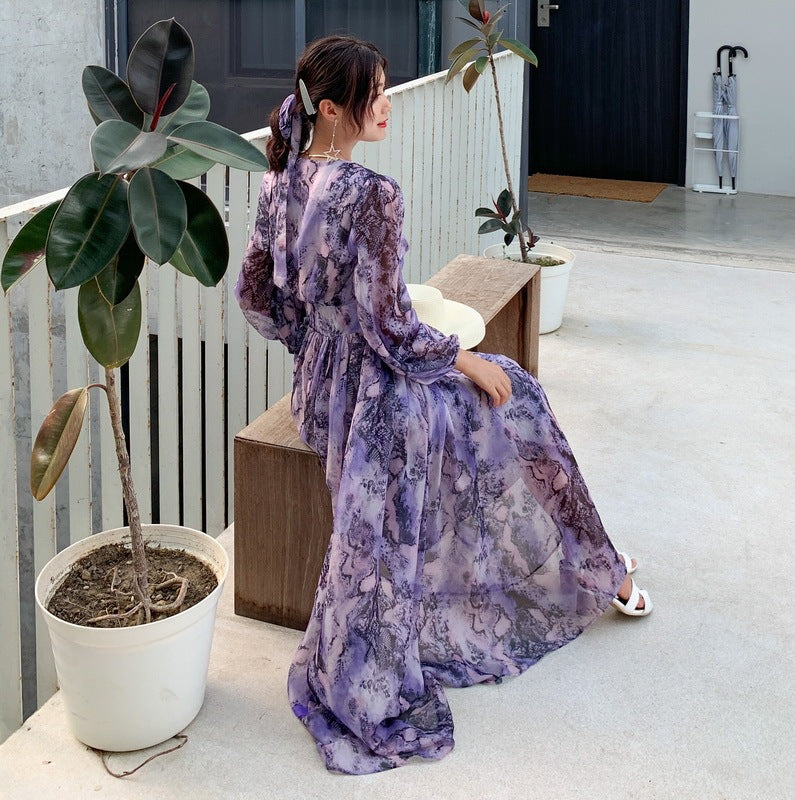 Purple Chiffon Dress