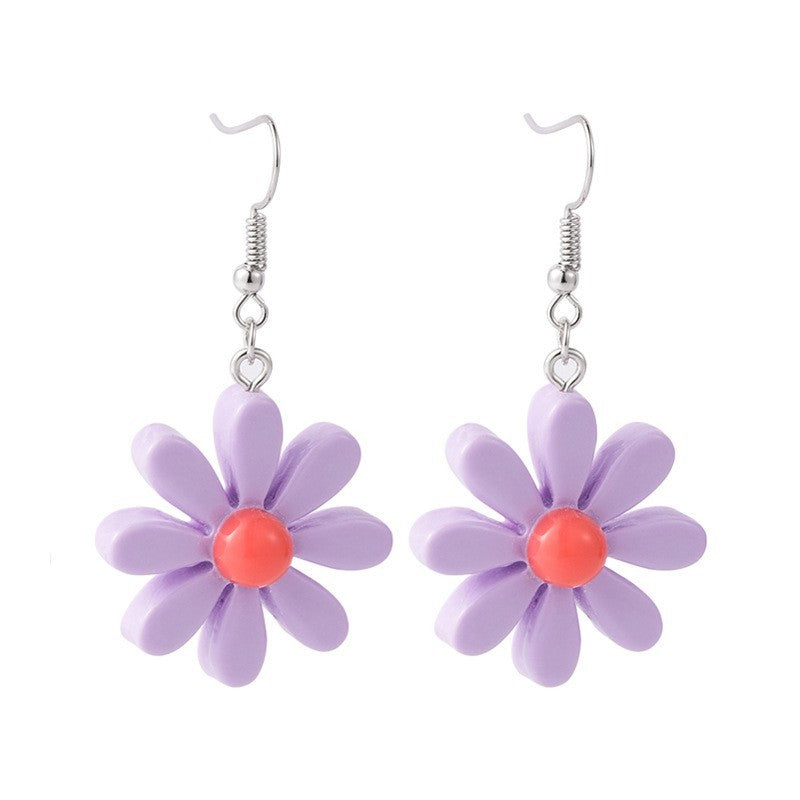 Purple Simple Flower Earrings