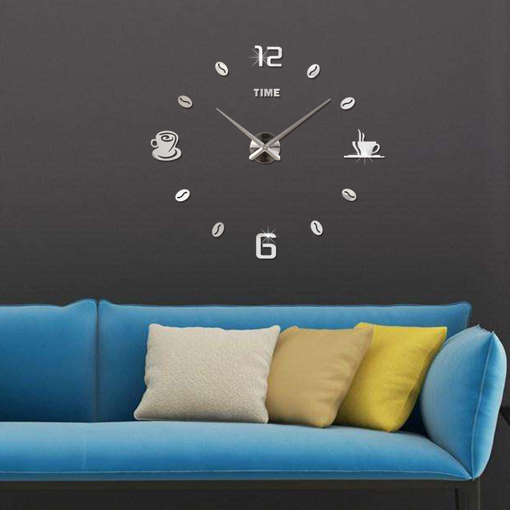 Oversized Mirror Wall Sticker Clock