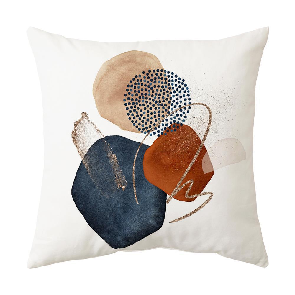 Home Geometric Abstract Irregular Pattern Print Cushion Cover