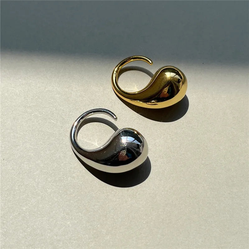 Trendy Gold Silver Waterdrop Ring