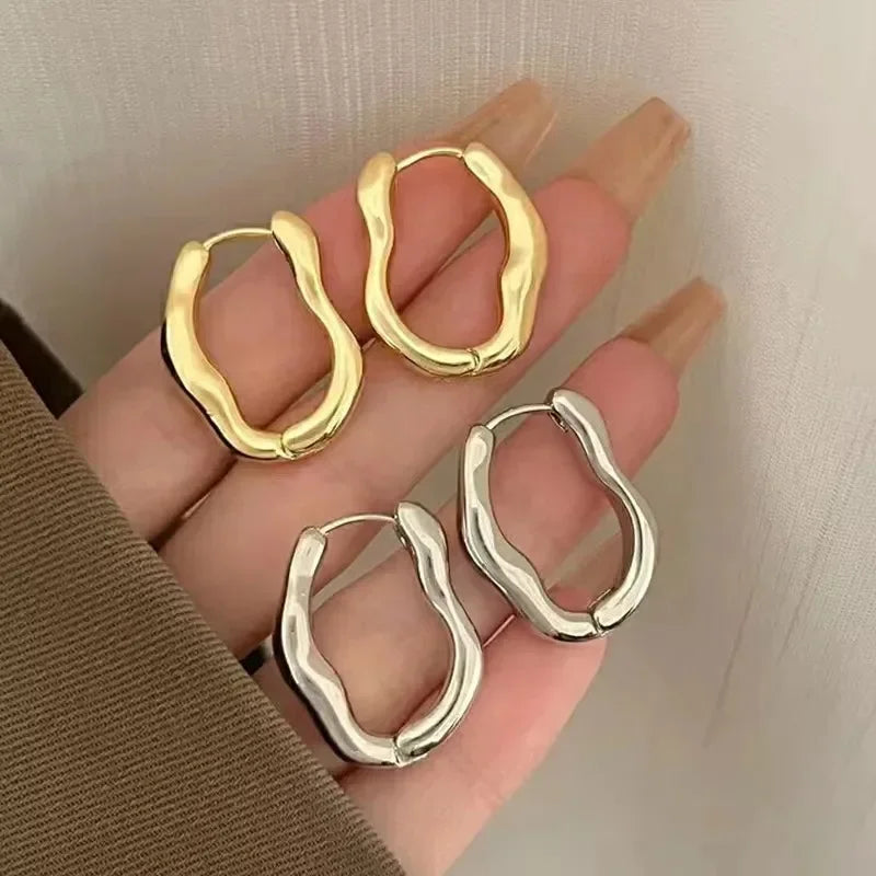 Trendy Round Hoop Earrings