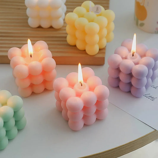 Ins Style Bubble Cube Aromatherapy Soy Wax Candle