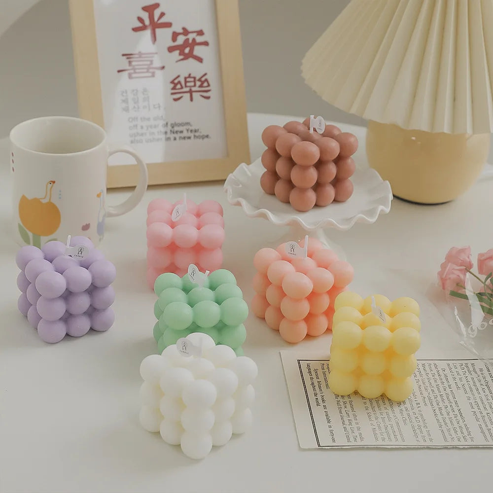 Ins Style Bubble Cube Aromatherapy Soy Wax Candle