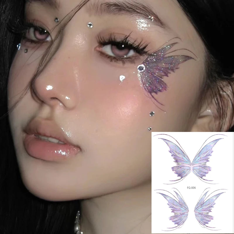 3D Fairy Butterfly Wings Shiny Tattoo Sticker