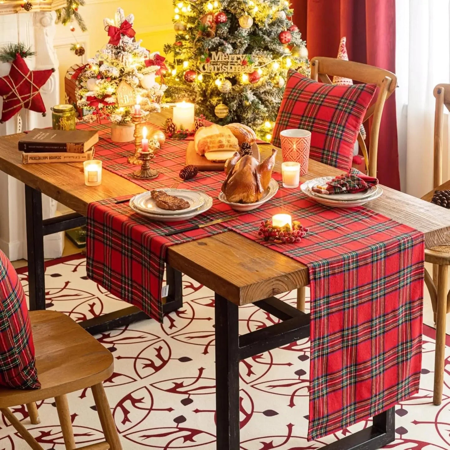 Christmas Scottish Tartan Plaid Tablecloth