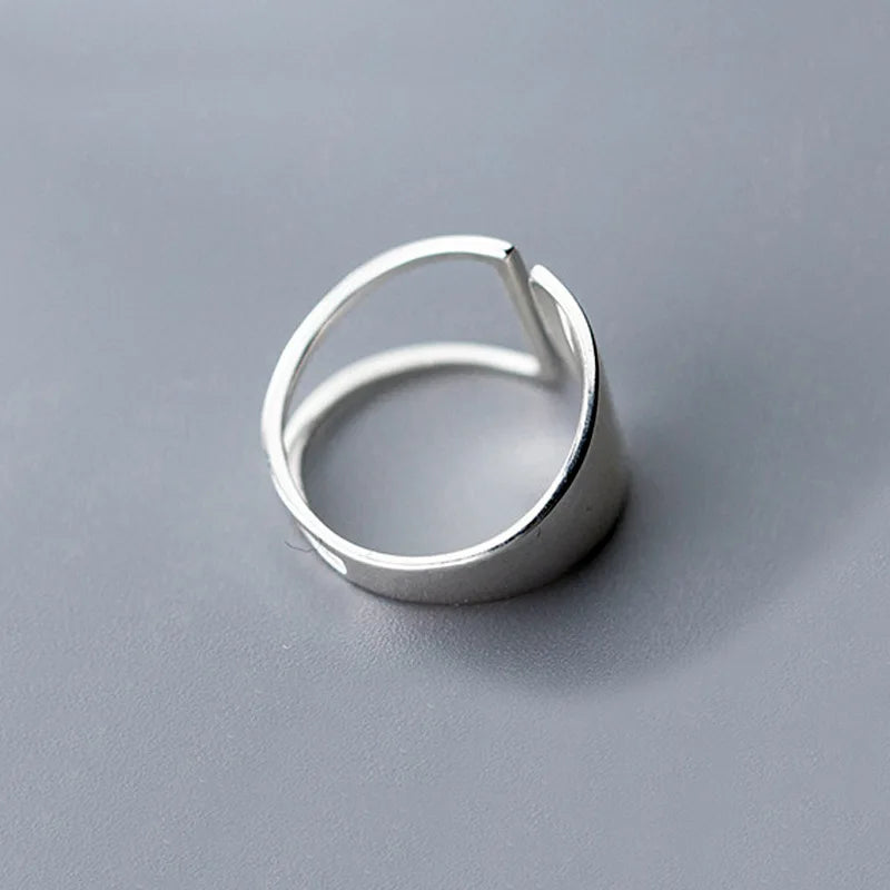 Silver Punk Hollow Adjustable Rings