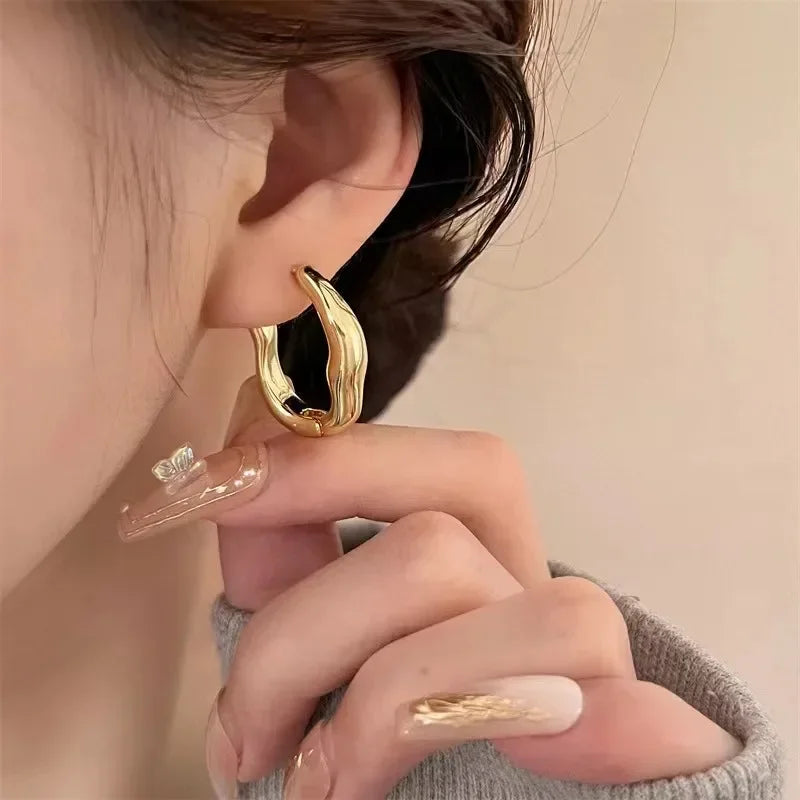 Trendy Round Hoop Earrings