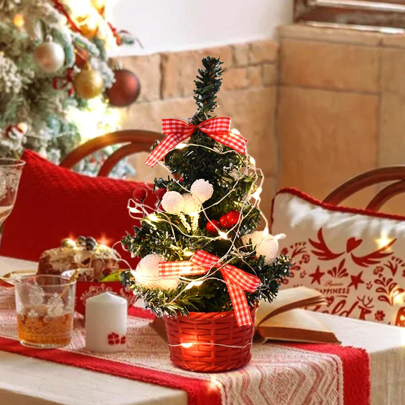 20/30cm Artificial Christmas Tree Table Ornament with LED Light