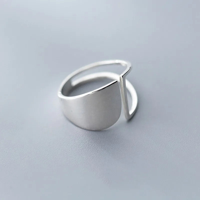 Silver Punk Hollow Adjustable Rings