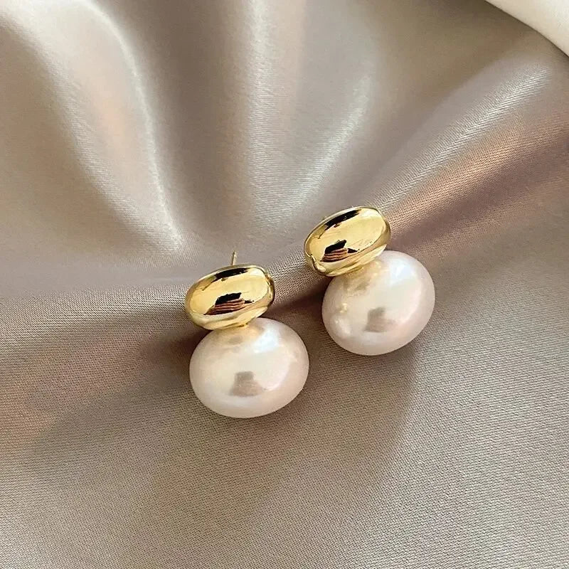 New French Bean Spliced Pearl Earrings