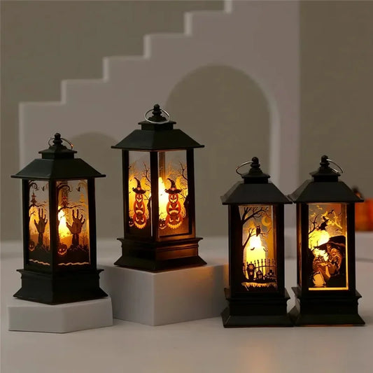 Witch Castle Pumpkin Ghost Hanging LED Lantern Lamp