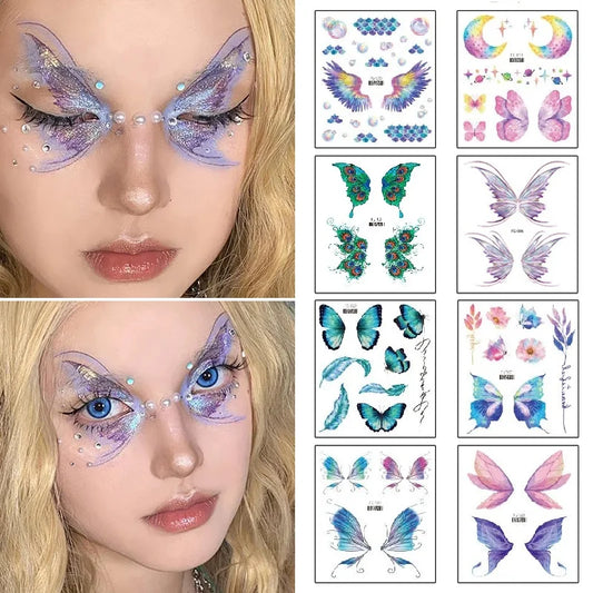 Fairy Butterfly Wings Shiny Tattoo Sticker Waterproof