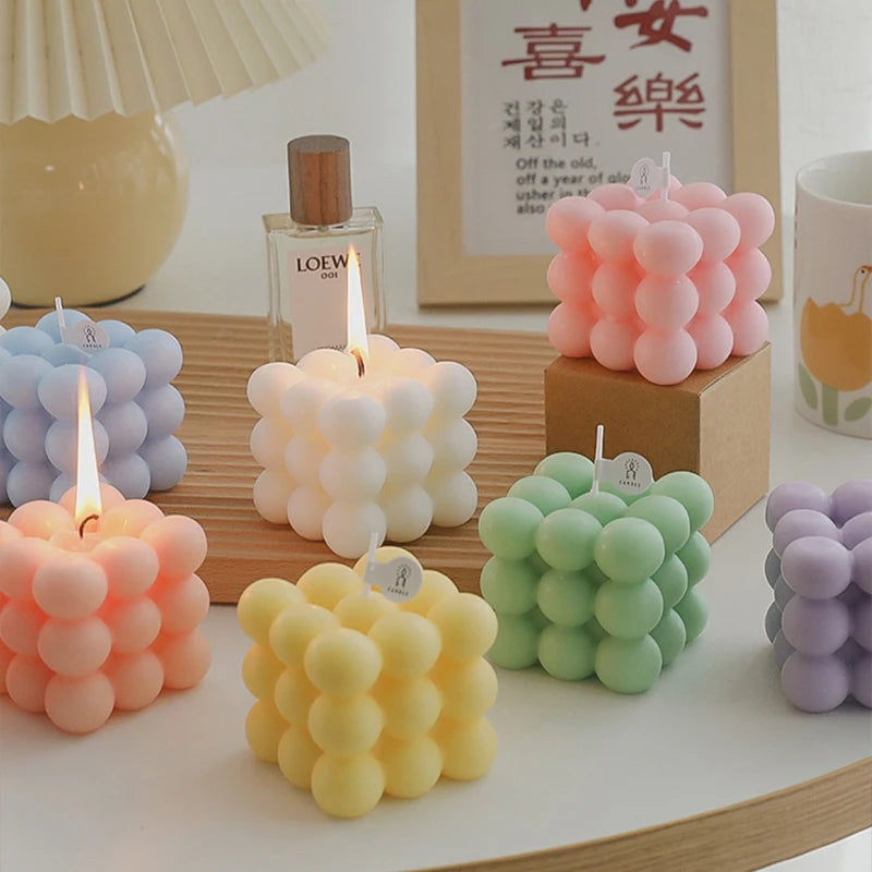 Ins Style Bubble Cube Aromatherapy Soy Wax Candle