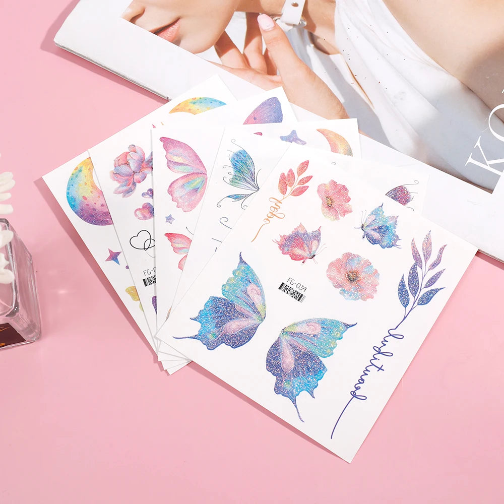 3D Fairy Butterfly Wings Shiny Tattoo Sticker