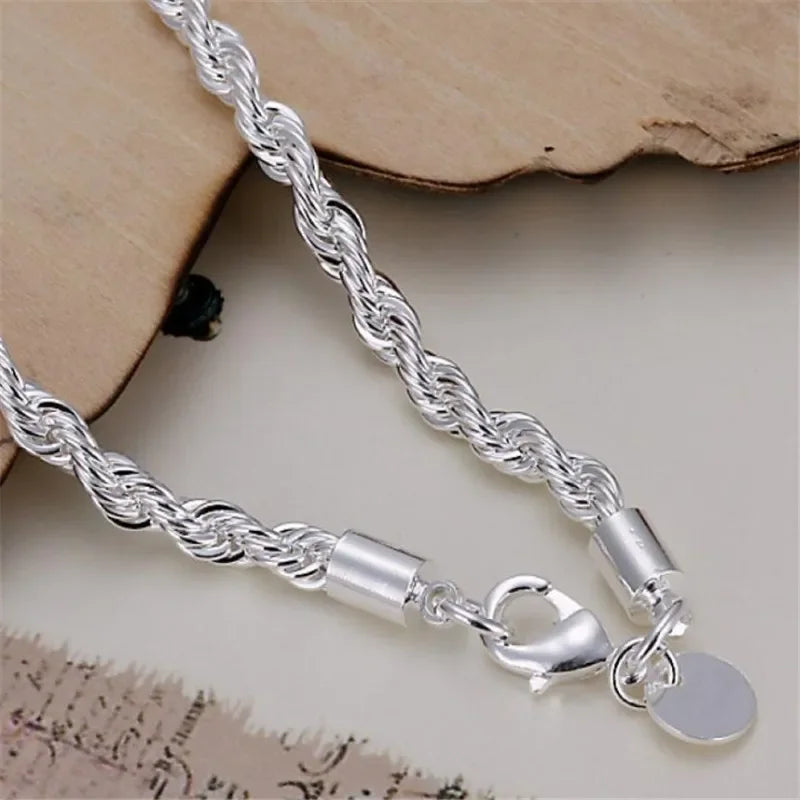 925 Sterling Silver Twisted Rope Bracelets