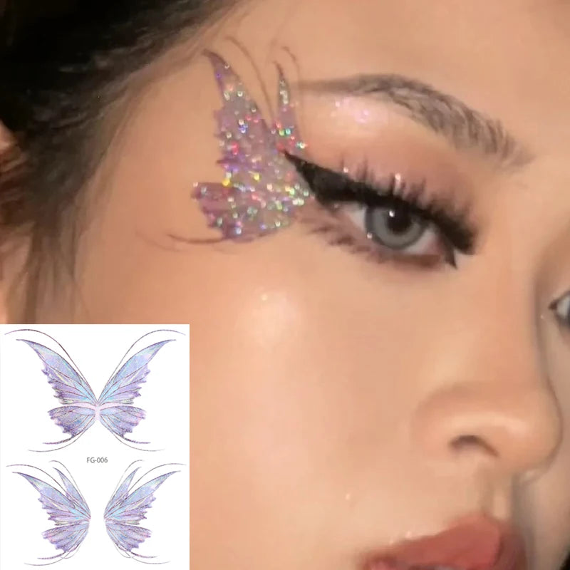 3D Fairy Butterfly Wings Shiny Tattoo Sticker